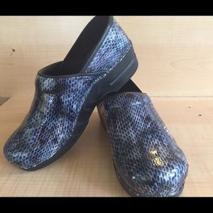 Sanita snake skin clogs size 39